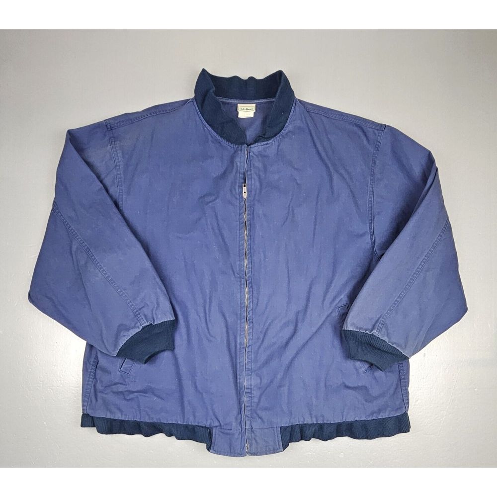 LL Bean Jacket Mens.2XLT. Vintage Navy Blue Full Zip Lightweight.